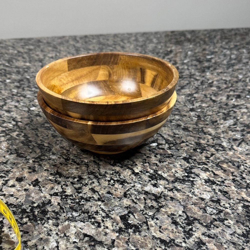 Rustic Farmhouse Wooden Bowl Set - Rich Brown - Picture 11 of 12